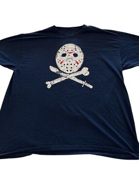 Unbranded Friday 13th xL Tee Shirt Horror Halloween Jason Mask Navy